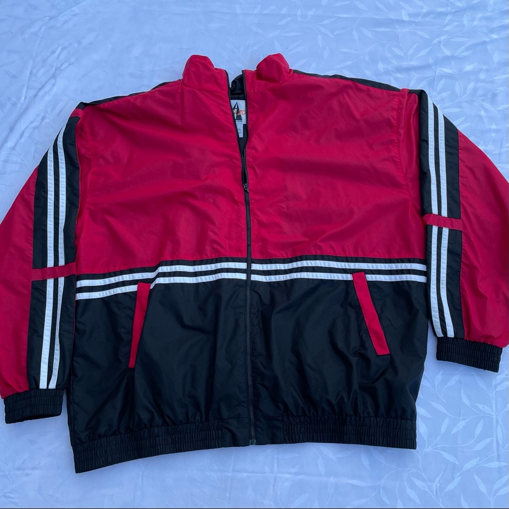 Vintage Red Speed Zone Racing Zip Up Windbreaker